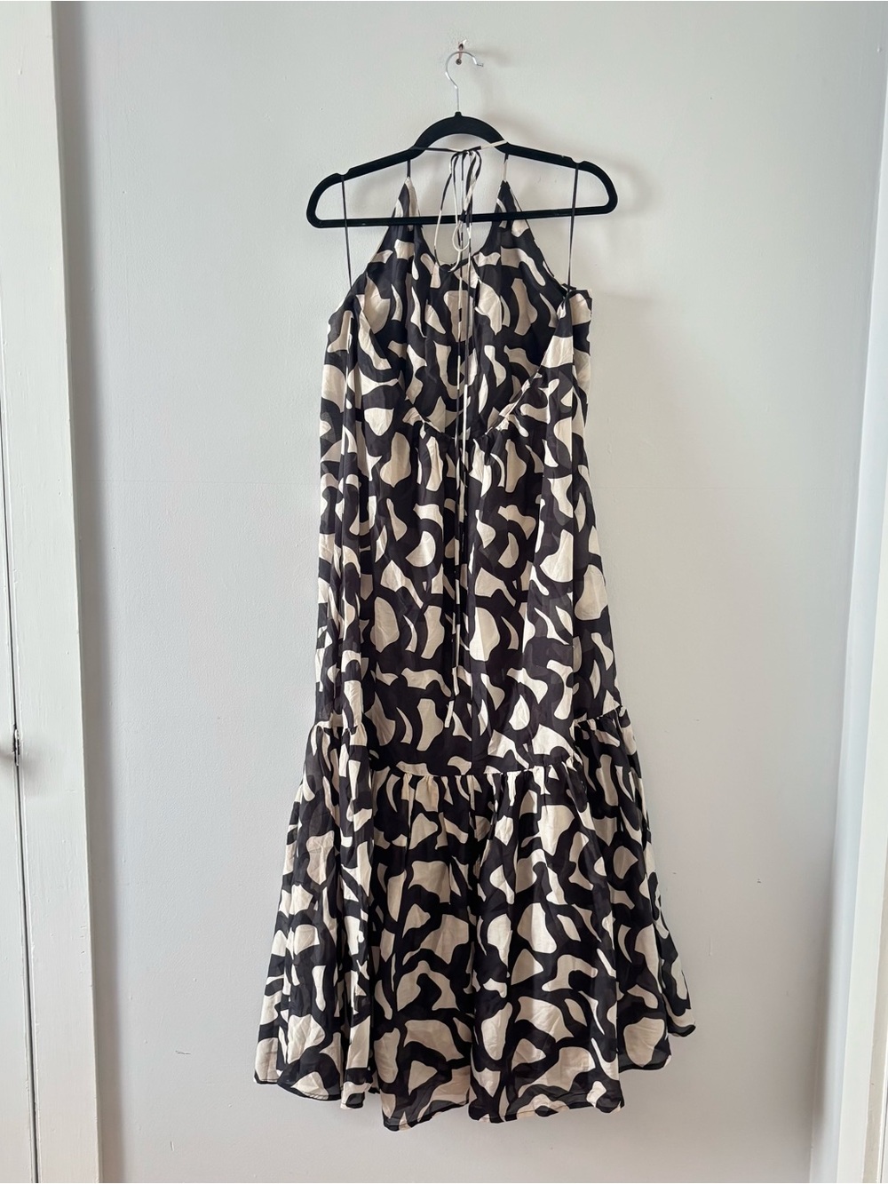DISSH Silk Blend Halter Maxi Dress Neck Tie Printed Lined Lightweight - Picture 4 of 6